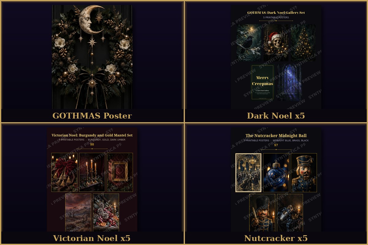 The Complete Noel Wall: all four products shown, watermarked preview